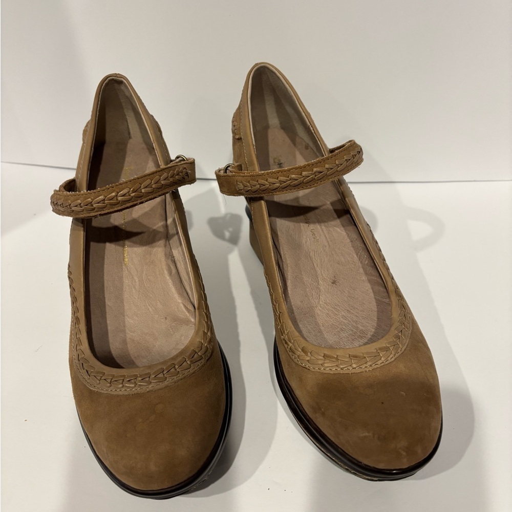 JBU Tan Mary Jane Flats with Cushioned Sole